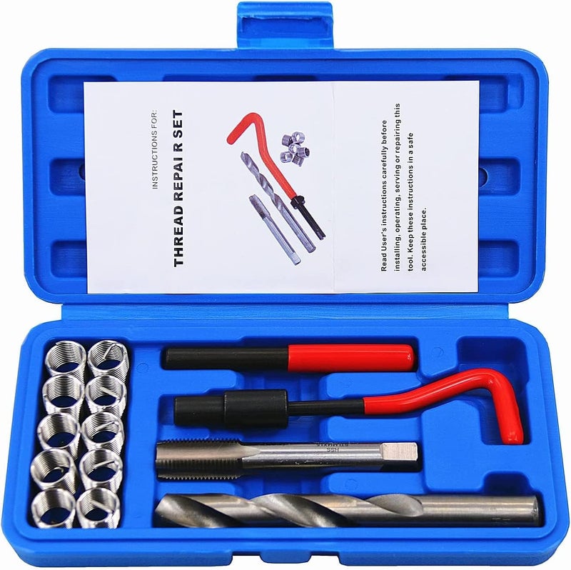 BestsQ 14pcs Thread Repair Kit M14 x 1.5mm Metric Thread Repair Insert Kit Compatible Hand Tool Set for Auto Repairing (M14-1.5) - Image 1